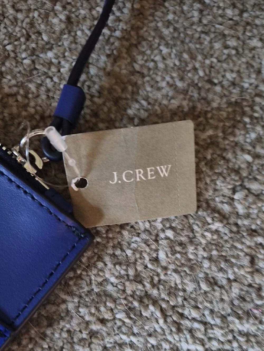 NWT J. Crew Electric Blue Suede & Leather Tassel Zip Clutch